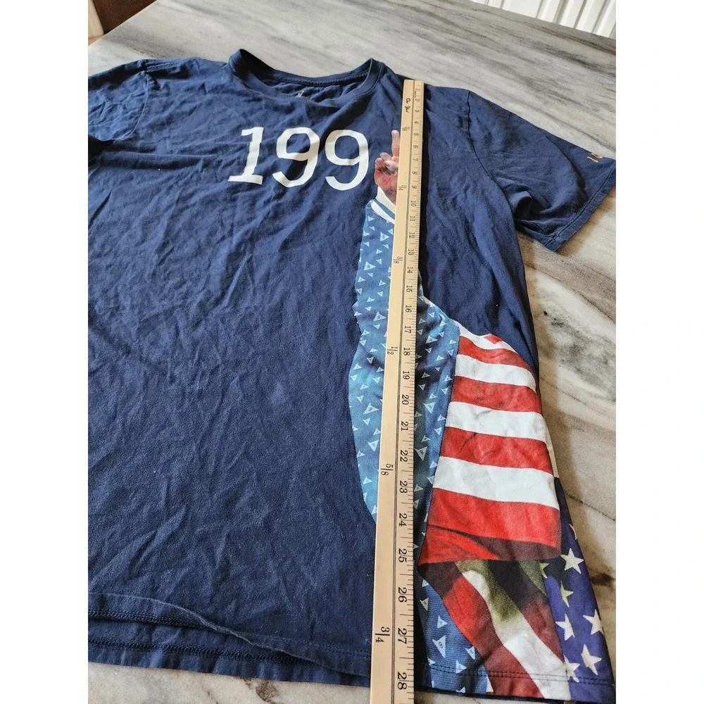 Jordan Mens Navy Blue 1992 Dream Team American Flag Graphic T-Shirt XL